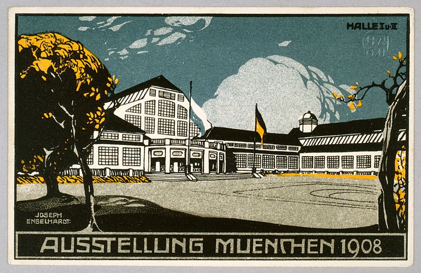 Alte Postkarte von Halle I und II.