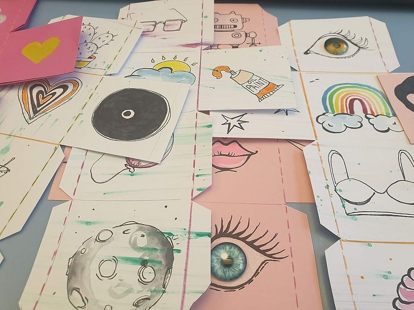 Verschiedenen Story-Cubes.