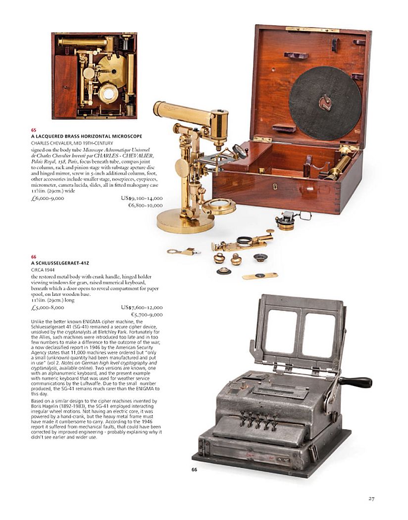 Die Seite aus dem Katalog von Christies mit Fotos und Beschreibung.