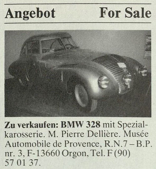 Die 1977 erschienene Verkaufsanzeige mit kleinem Foto des Autos.