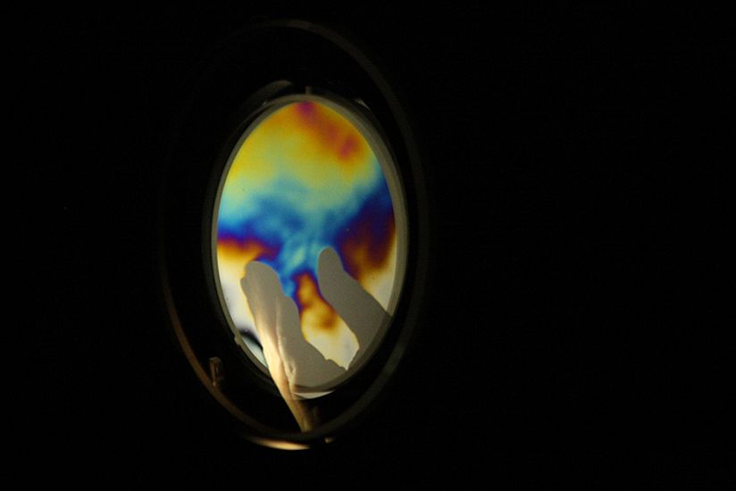 Verschiebungen der Interferenzstreifen am Mach-Zehnder-Interferometer.