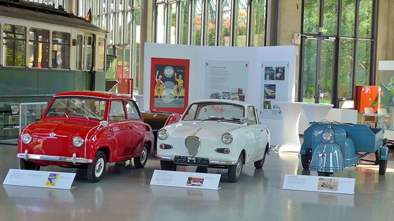 Goggomobile in der Ausstellung.