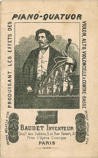 Scan: Prospekt zum Streichklavier "Piano-Quatuor", um 1870 (Deutsches Museum, zu Inv.-Nr. 16802).