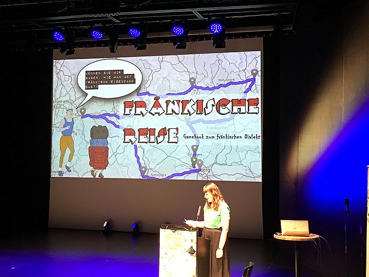 Präsentation der interaktiven Story „Fränkische Reise“.