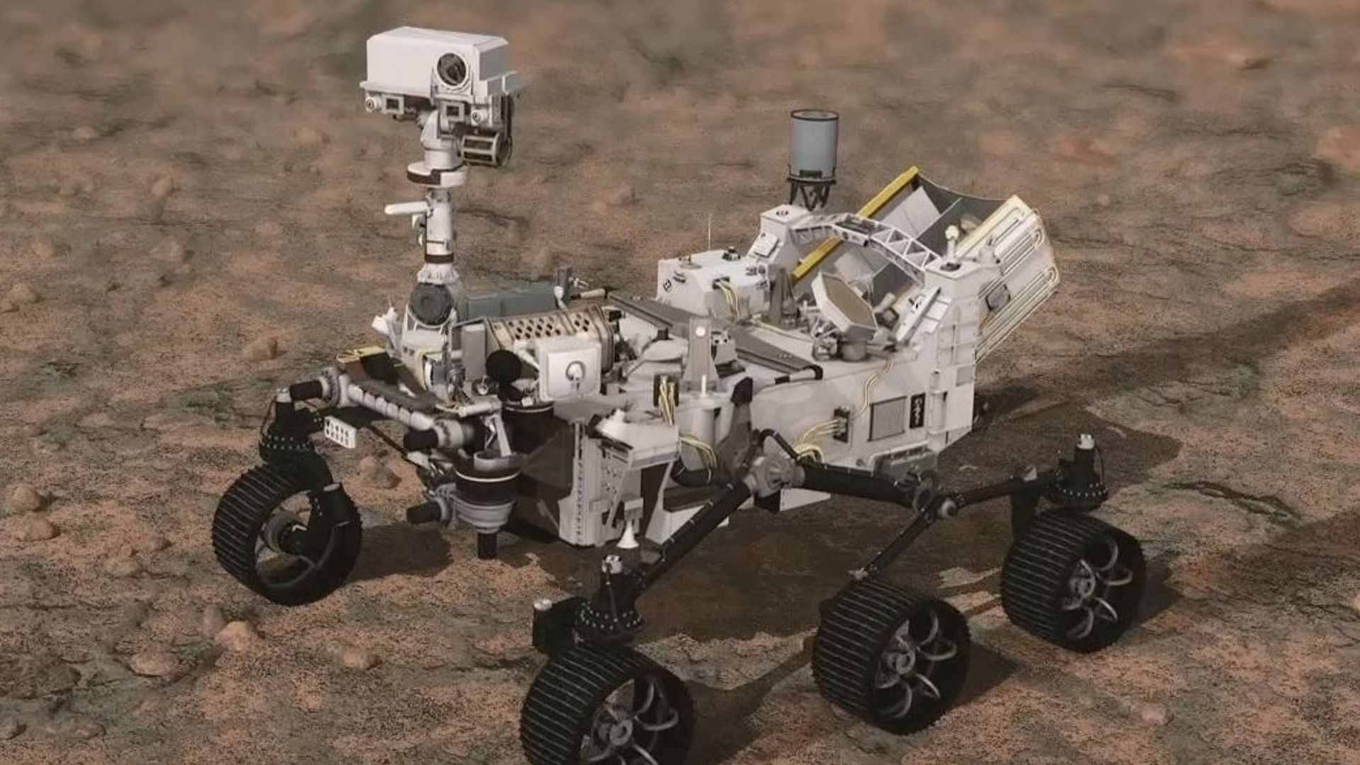 Mars-Rover Perseverance (Grafik) auf dem Mars.