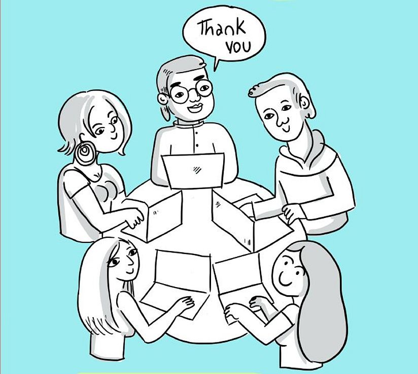 Zeichnung des Kursteams.