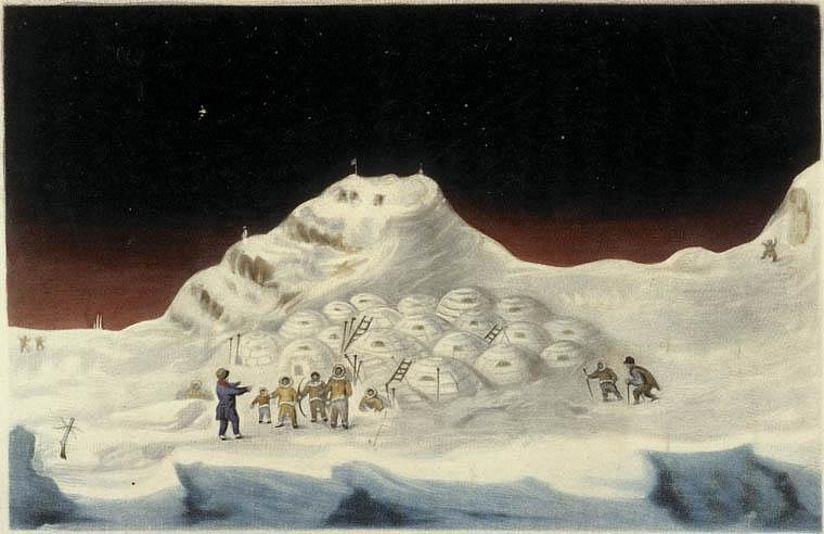 Englische Forscher schließen Freundschaft mit den Inuit.