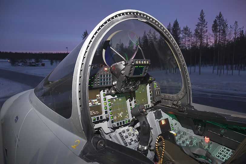 Cockpit des Eurofighters.