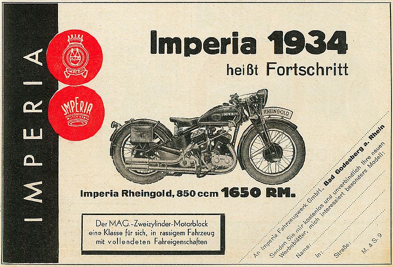 Werbung für die Imperia Rheingold.