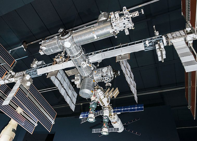 Detailansicht des ISS-Modells.