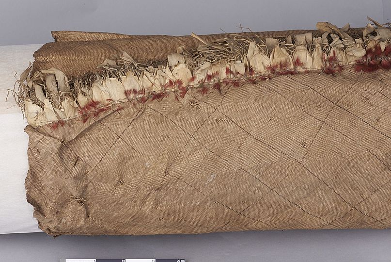 Deutsches Museum Inv.-Nr. 32882: "Samoanische Bastmatte aus dem Besitz des Häuptlings Mataafa", Detailaufnahme.