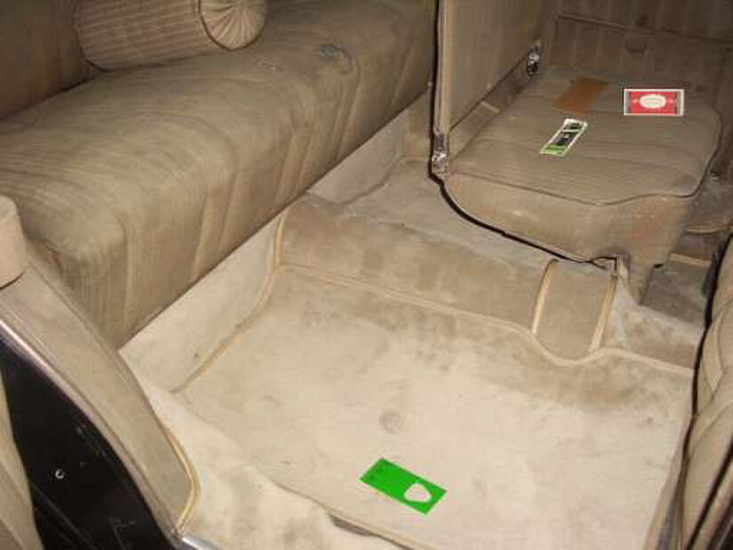 Eine Nützlingskarte liegt in einem Oldtimer.