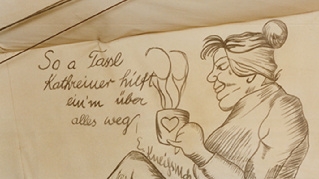 Karikaturen auf der Taube.