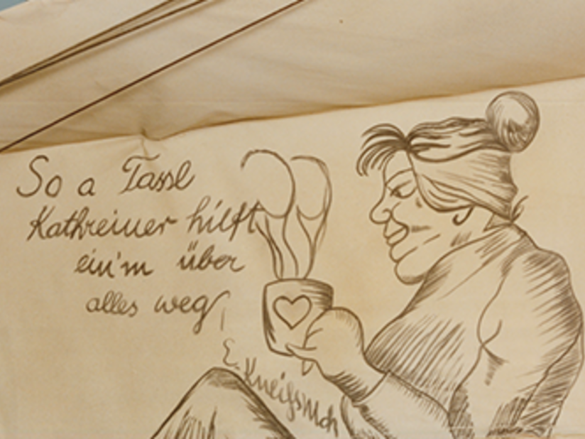 Karikaturen auf der Taube.