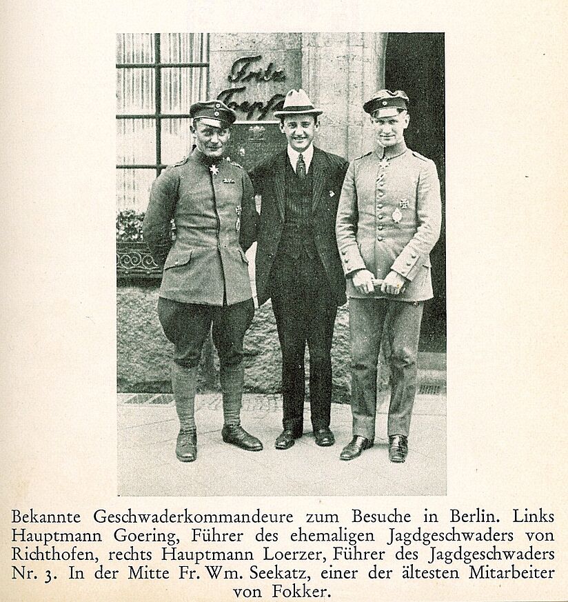 Foto: Hermann Göring (links) und Friedrich Seekatz (Mitte) in der Zeit des Erstens Weltkriegs.