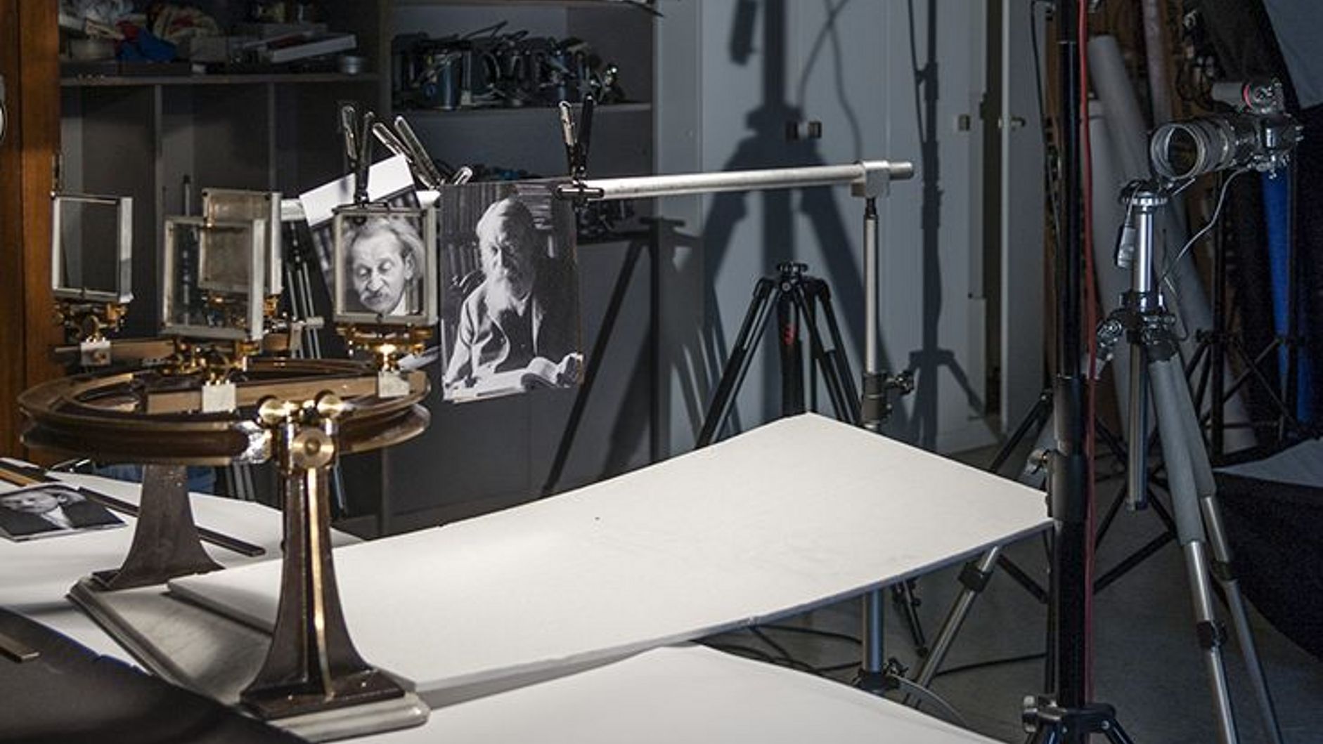 Versuchsaufbau im Fotoatelier.