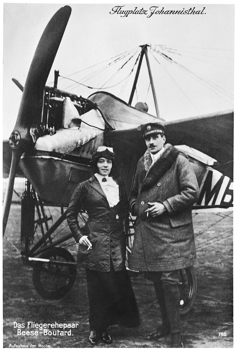 Melli Beese mit dem französischen Piloten und Fluglehrer Charles Boutard