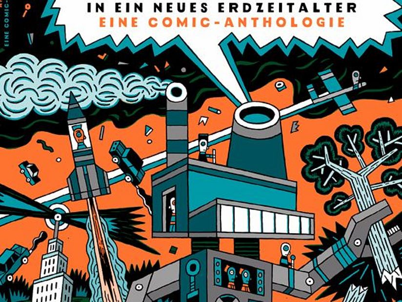 Das Cover des neuen Comic-Buchs zeigt Autos, Raketen und Roboter in Aktion.