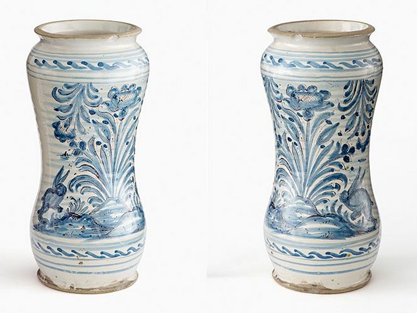 Gefäse mit Hasenmotiv.