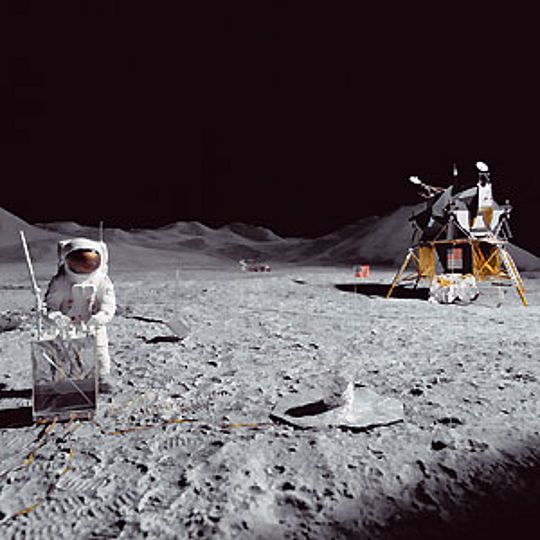 Das Diorama der Mondlandung.