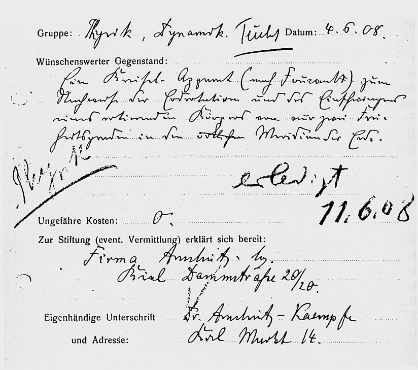 Eintrag in das in das Wunschbuch.