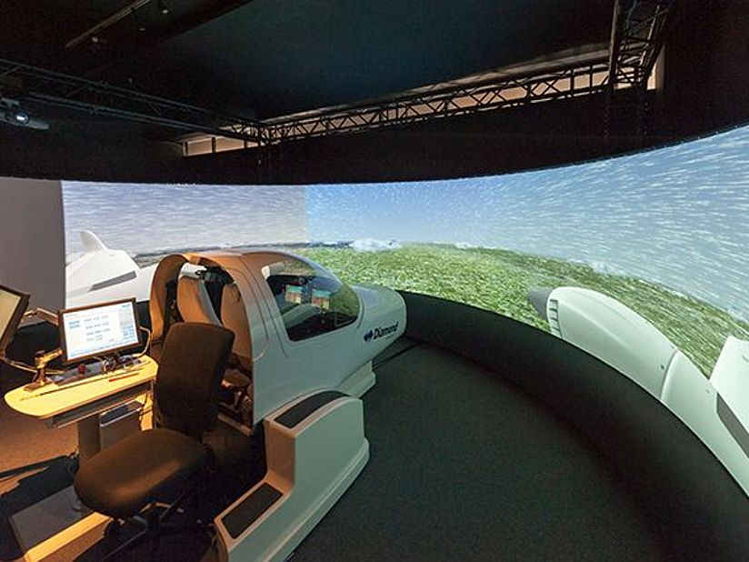 Flugsimulator in Betrieb.