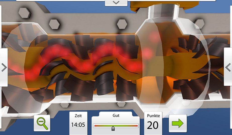 Exponat finden
Eine Animation erklärt wie es funktioniert - hier eine Dampfturbine
Experimentiermodus