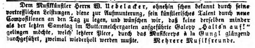 Auszug aus "Neueste Nachrichten aus dem Gebiete der Politik", 26. Juli 1853.