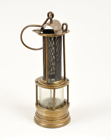 Sicherheitslampe aus Messing.