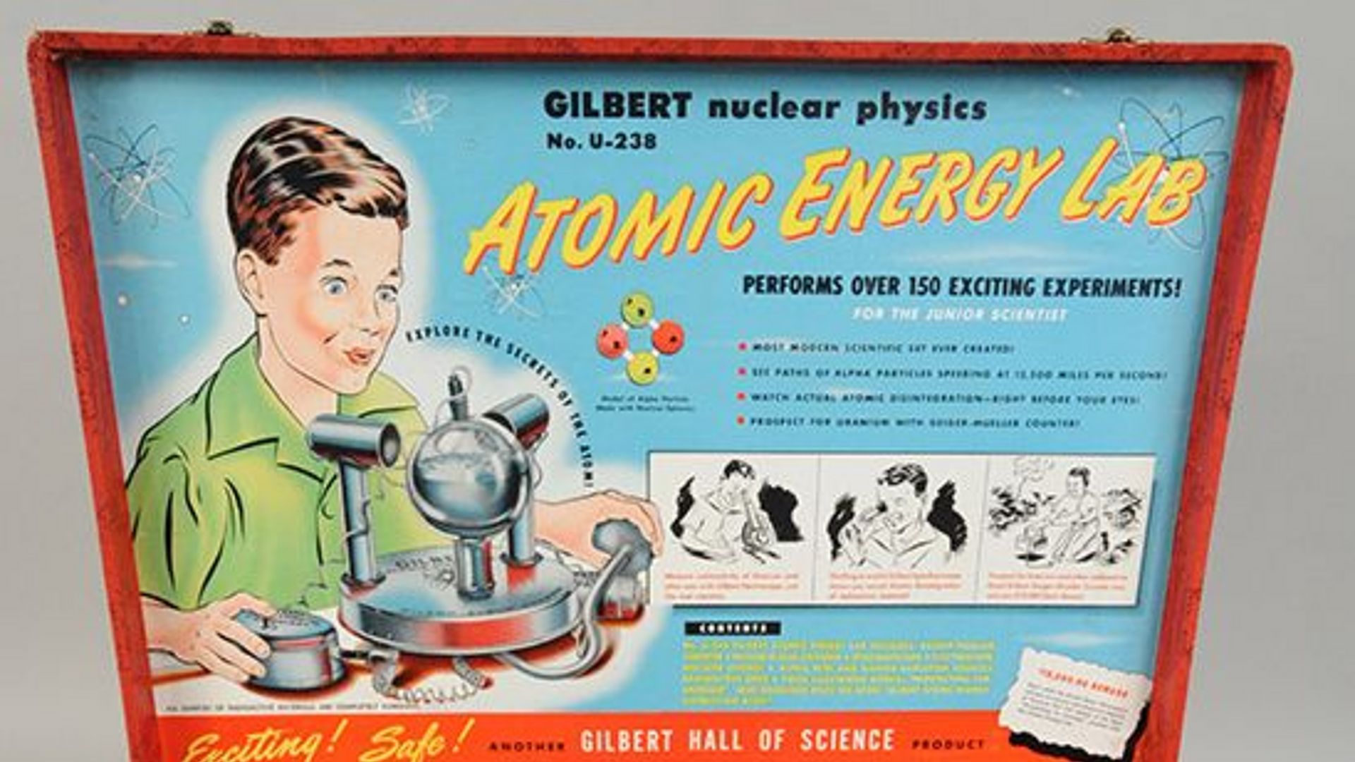 Gilbert U-238 Atomic Energy Lab geöffnet.