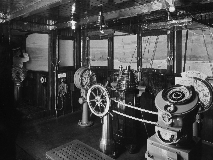 Historische Aufnahme: Das Steuerhaus der 