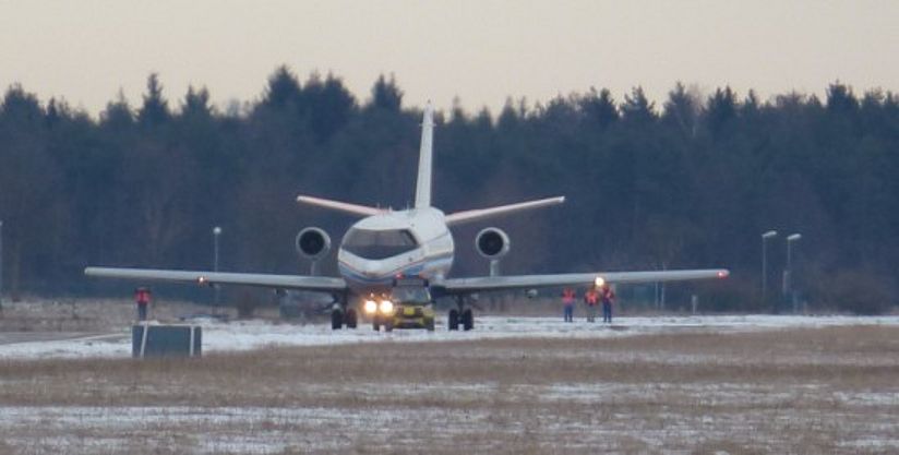 Das DLR-Forschungsflugzeug ATTAS nach der Landung.