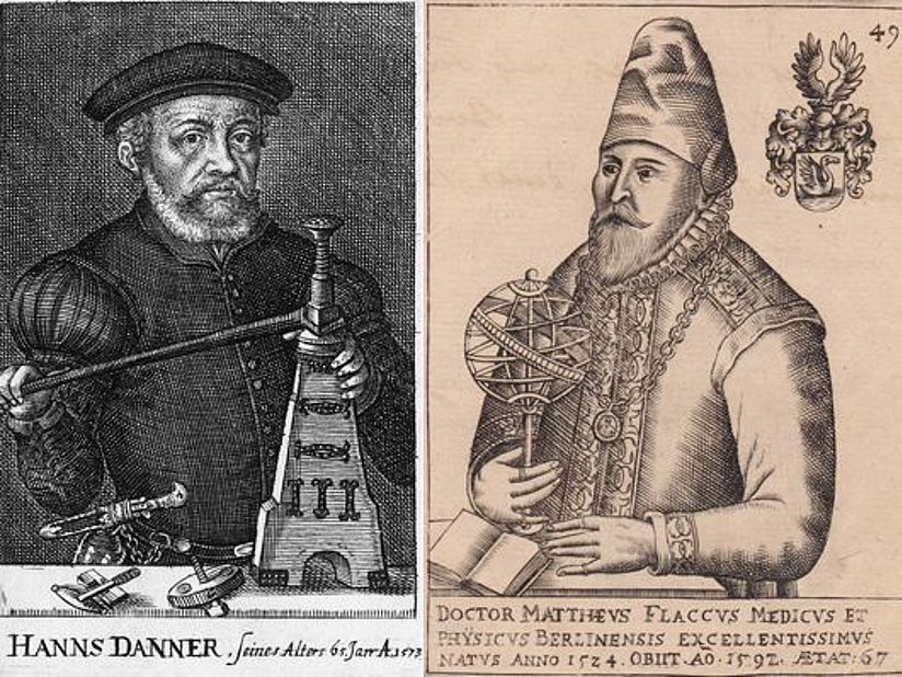 Zwei Porträts. Links Hans Danner, rechts Matthaeus Fleck.