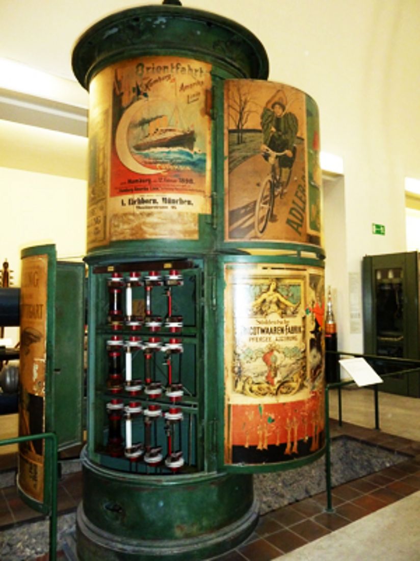 Transformer station housed in an advertising pillar in the Electric Power exhibition.