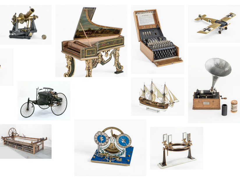 Screenshot: Verschiedene Objekte als Vorschau im Deutschen Museum Digital.