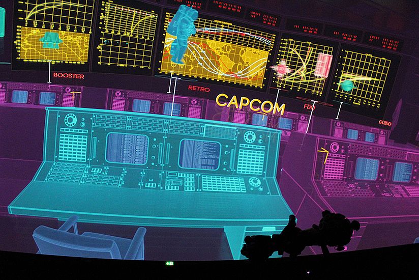 Arbeitsplatz des Capcom im Kontrollzentrum.