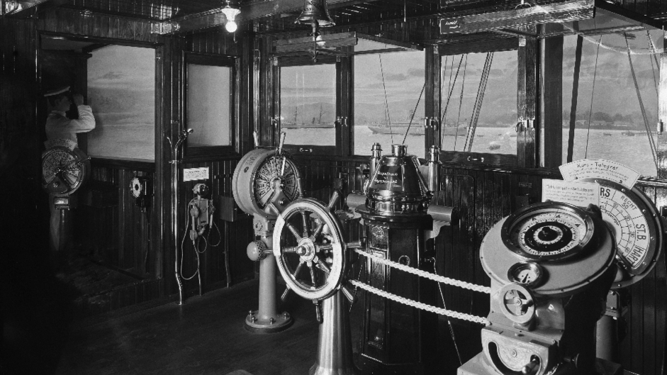 Historische Aufnahme: Das Steuerhaus der 