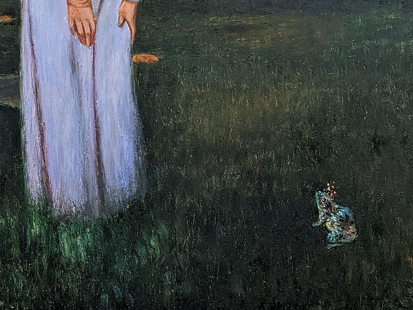 Foto: Die 2022 entdeckte Fälschung des Gemäldes "Das Märchen vom Froschkönig" von Franz Stuck (Ausschnitt).