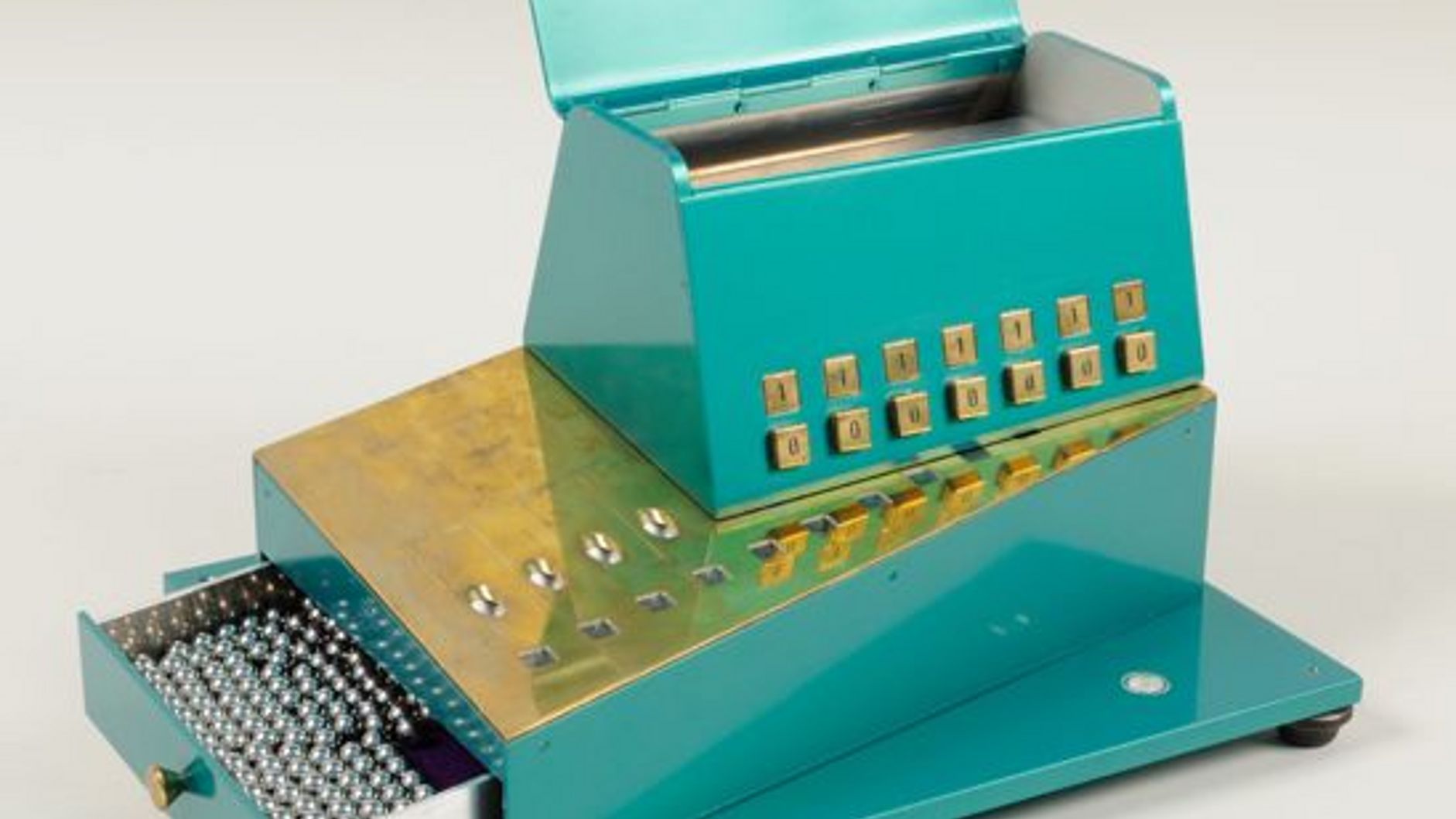 Nachbildung einer Duale Rechenvorrichtung nach Gottfried Wilhelm Leibniz.