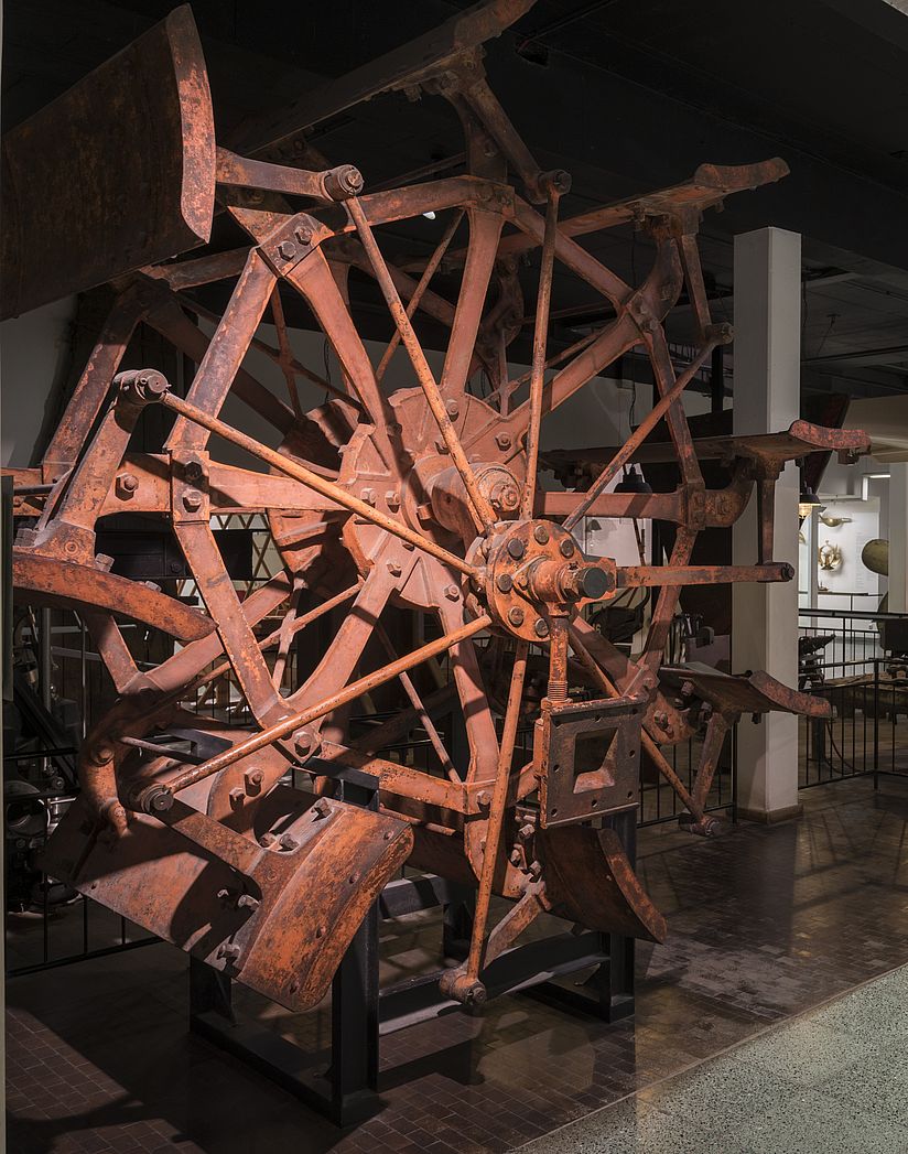 Schaufelrad des Raddampfers „Luitpold“ in der Abteilung „Schiffahrt“.