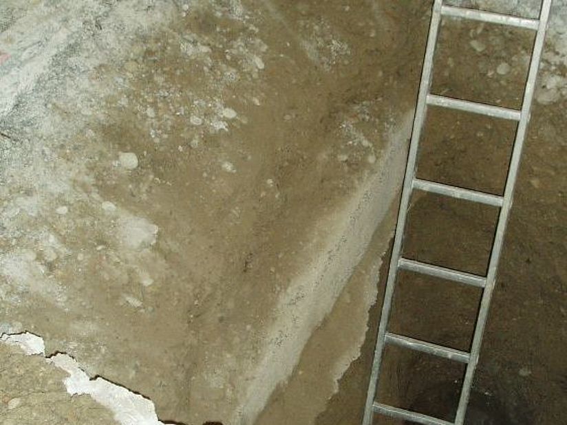 Baustellenbereich der Abteilung Schifffahrt. Alter Regenabwasserkanal.