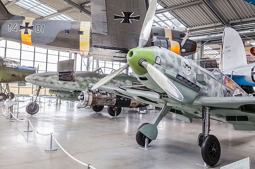 Die Me 262 in der Flugwerft Schleißheim.