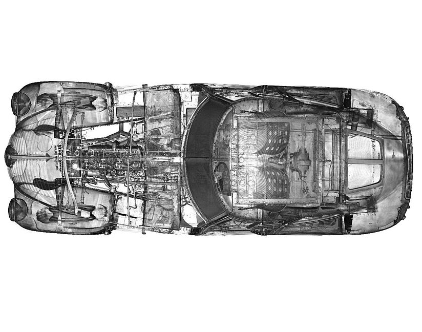 CT-Daten des BMW 328 Wendler in 3D. Ansicht von oben.