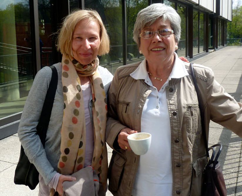 Andrea Bistrich und Marion Treiber beim Interview im Deutschen Museum.