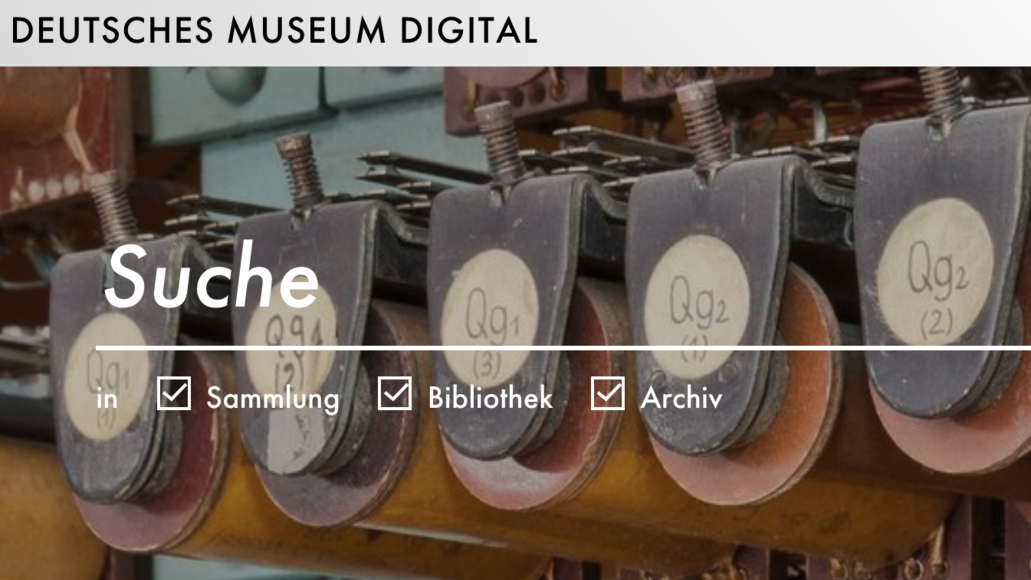 Startseite des Portals Deutsches Museum Digital