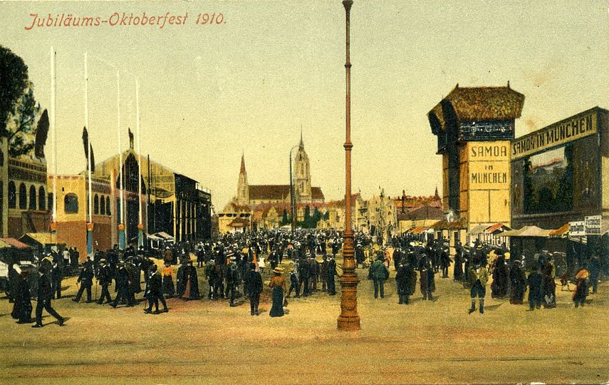 Postkarte vom Münchner Oktoberfest 1910