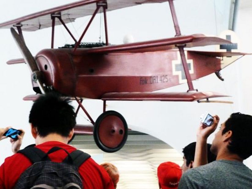 Fokker Dr. I triplane in the Aeronautics exhibition.