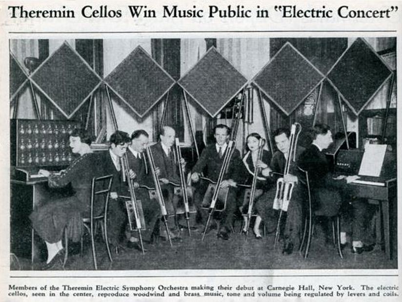 Ensemble mit sechs Theremincelli.